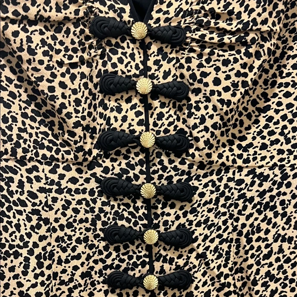 SALONI Leopard Print Dress - Black and Brown - Picture 6 of 10